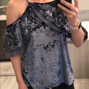 WHBM Velvet holiday top